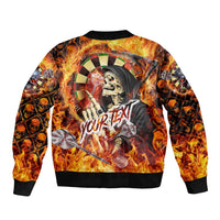 Personalised Skull Darts Bomber Jacket Death In Fire