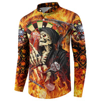 Personalised Skull Darts Button Sweatshirt Death In Fire