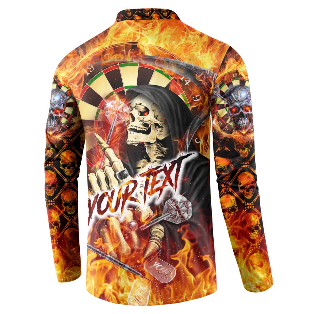 Personalised Skull Darts Button Sweatshirt Death In Fire