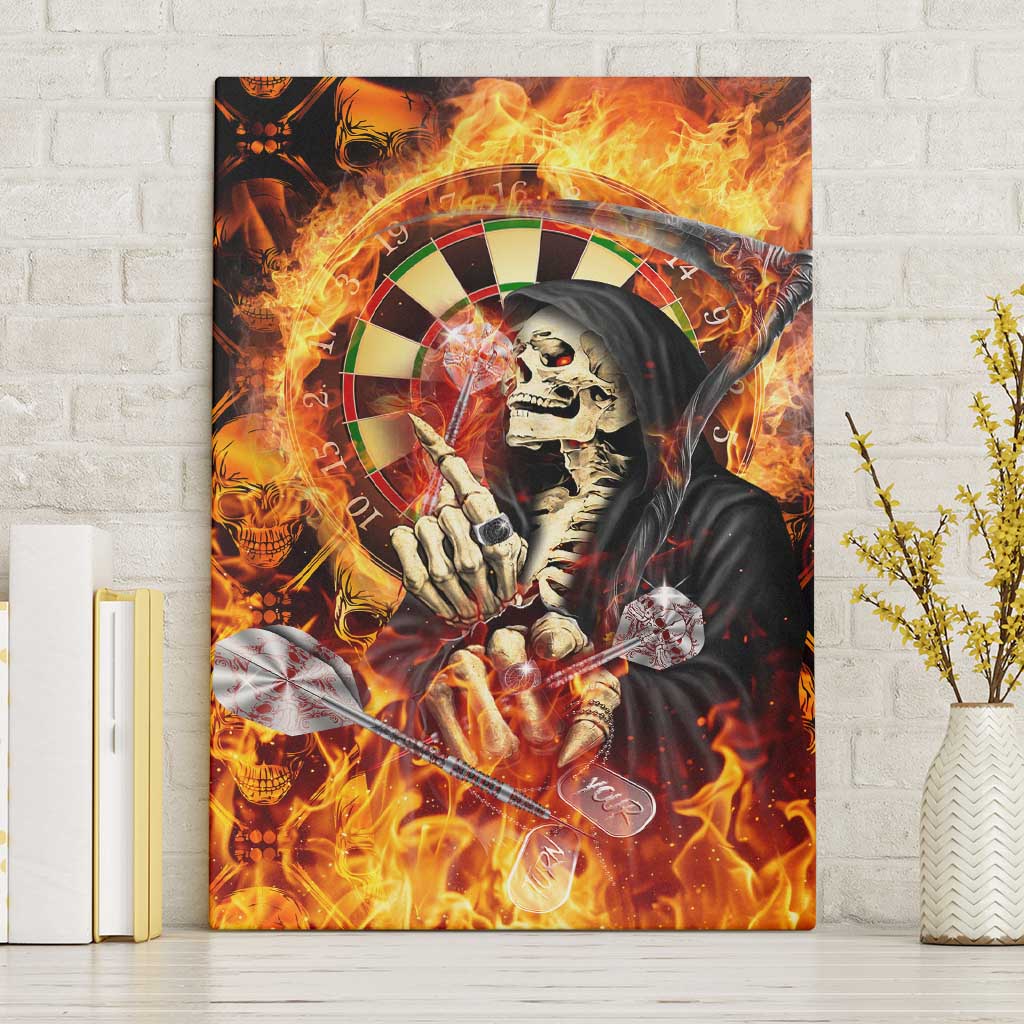 Skull Darts Canvas Wall Art Death In Fire