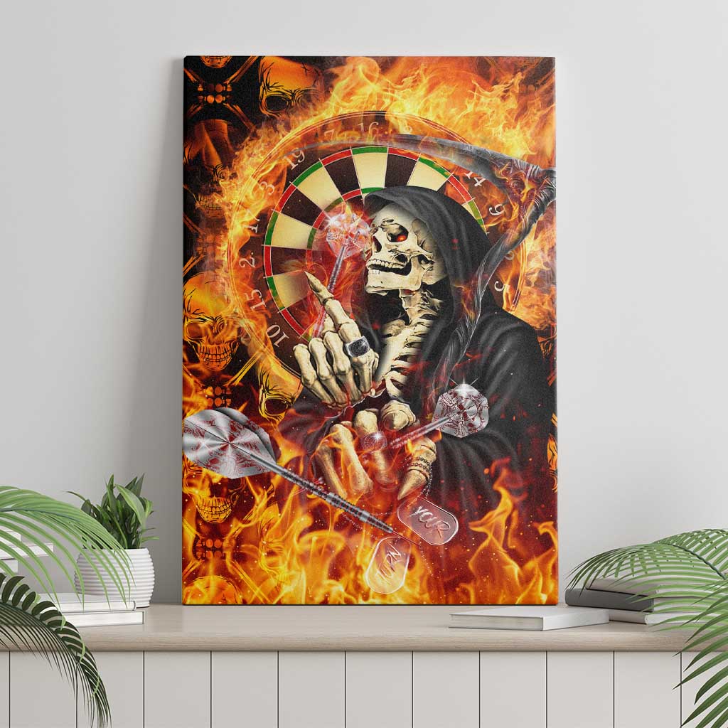 Skull Darts Canvas Wall Art Death In Fire