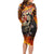 Personalised Skull Darts Family Matching Long Sleeve Bodycon Dress and Hawaiian Shirt Death In Fire