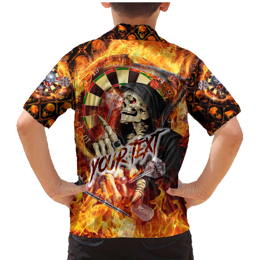 Personalised Skull Darts Family Matching Mermaid Dress and Hawaiian Shirt Death In Fire