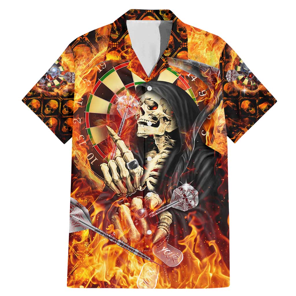 Personalised Skull Darts Family Matching Mermaid Dress and Hawaiian Shirt Death In Fire