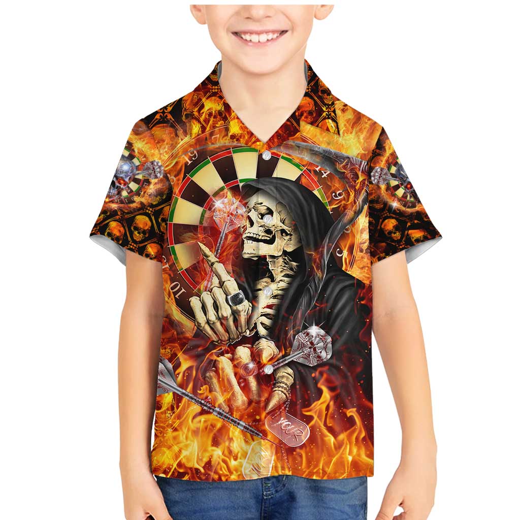 Personalised Skull Darts Family Matching Mermaid Dress and Hawaiian Shirt Death In Fire