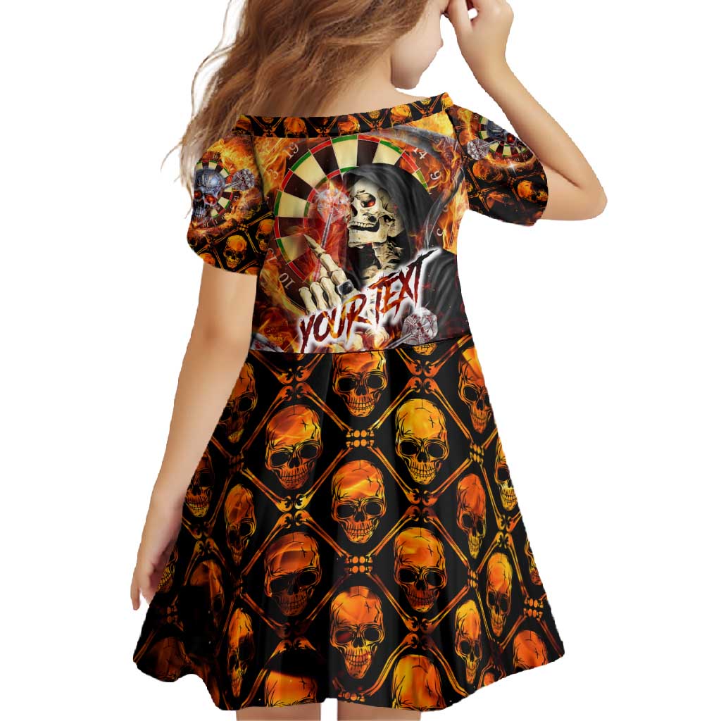 Personalised Skull Darts Family Matching Off Shoulder Maxi Dress and Hawaiian Shirt Death In Fire