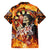 Personalised Skull Darts Family Matching Off Shoulder Maxi Dress and Hawaiian Shirt Death In Fire