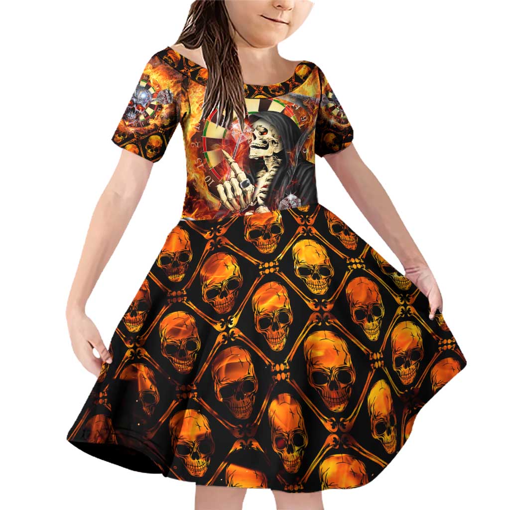 Personalised Skull Darts Family Matching Off Shoulder Short Dress and Hawaiian Shirt Death In Fire
