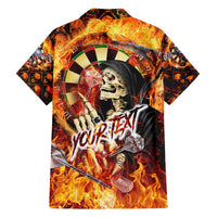 Personalised Skull Darts Family Matching Off Shoulder Short Dress and Hawaiian Shirt Death In Fire