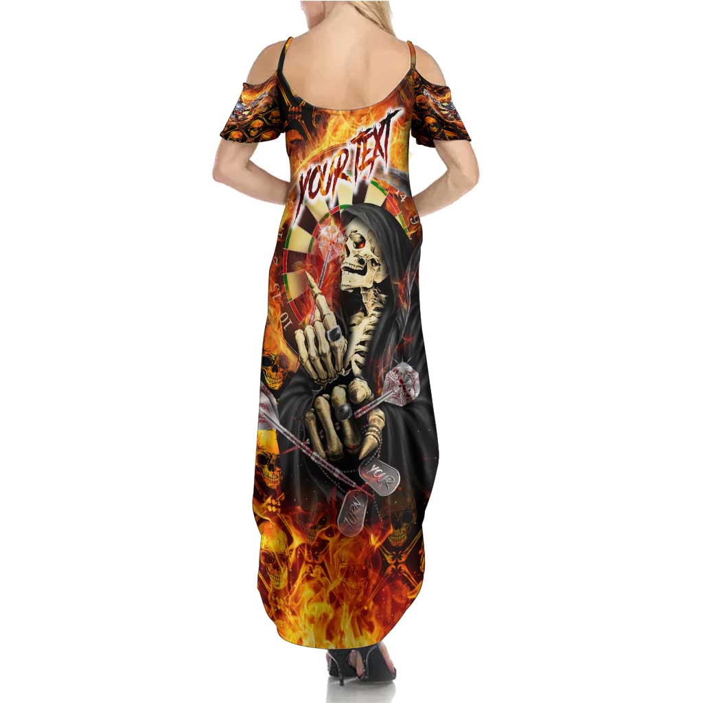 Personalised Skull Darts Family Matching Summer Maxi Dress and Hawaiian Shirt Death In Fire