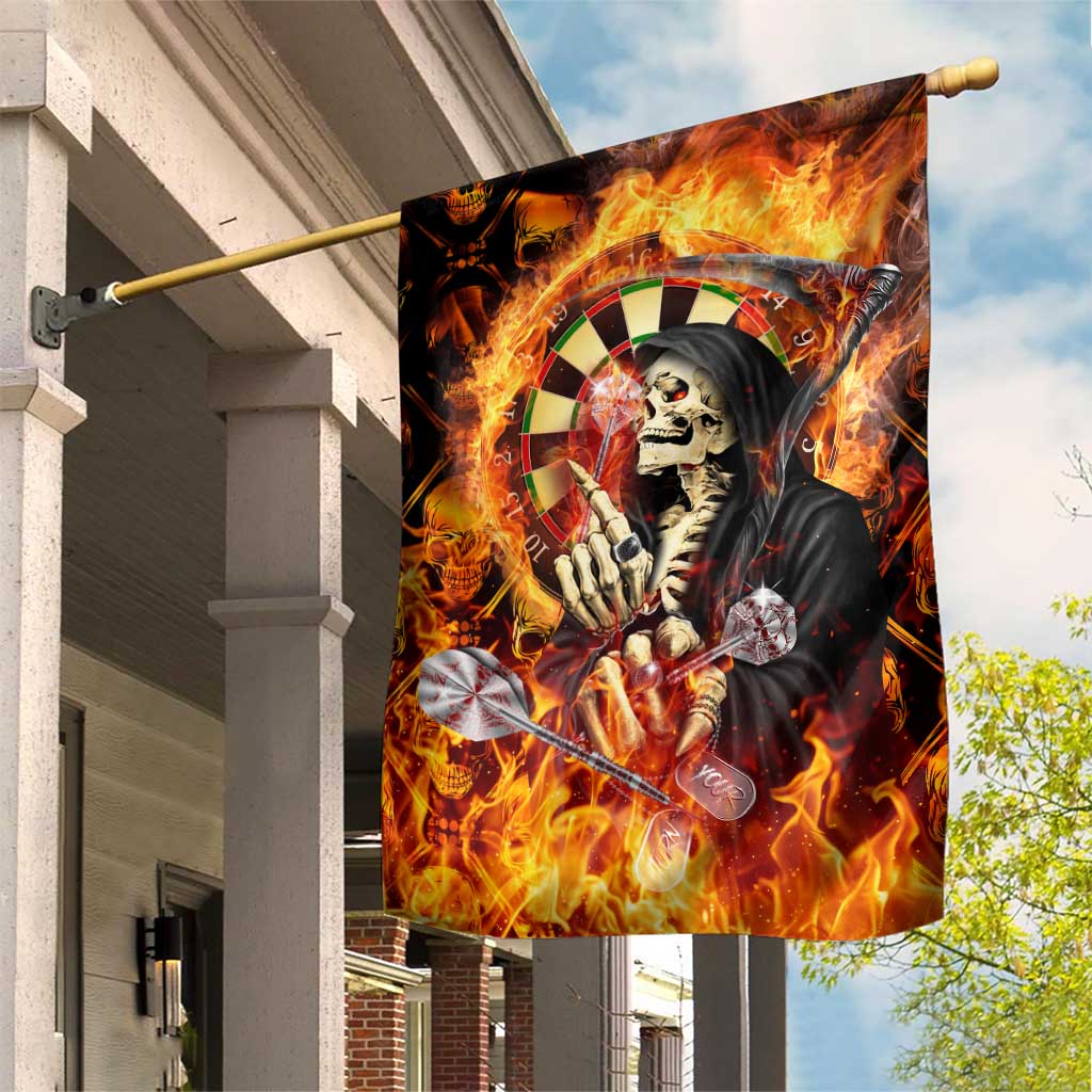 Skull Darts Garden Flag Death In Fire