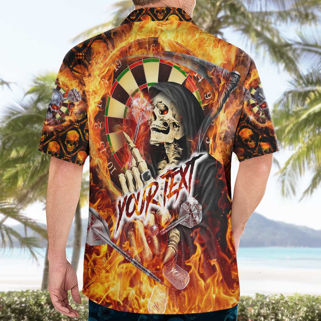 Personalised Skull Darts Hawaiian Shirt Death In Fire