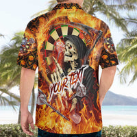 Personalised Skull Darts Hawaiian Shirt Death In Fire