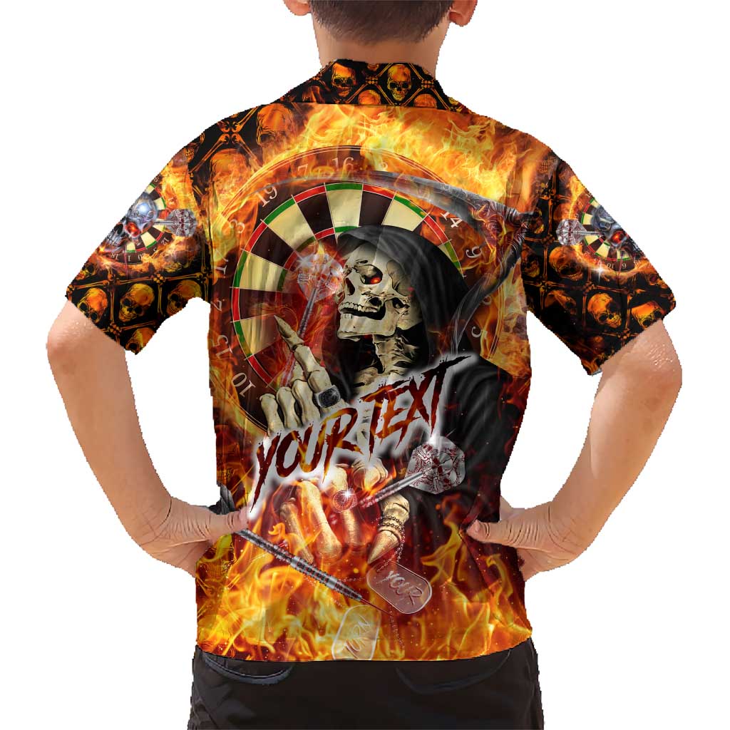 Personalised Skull Darts Hawaiian Shirt Death In Fire