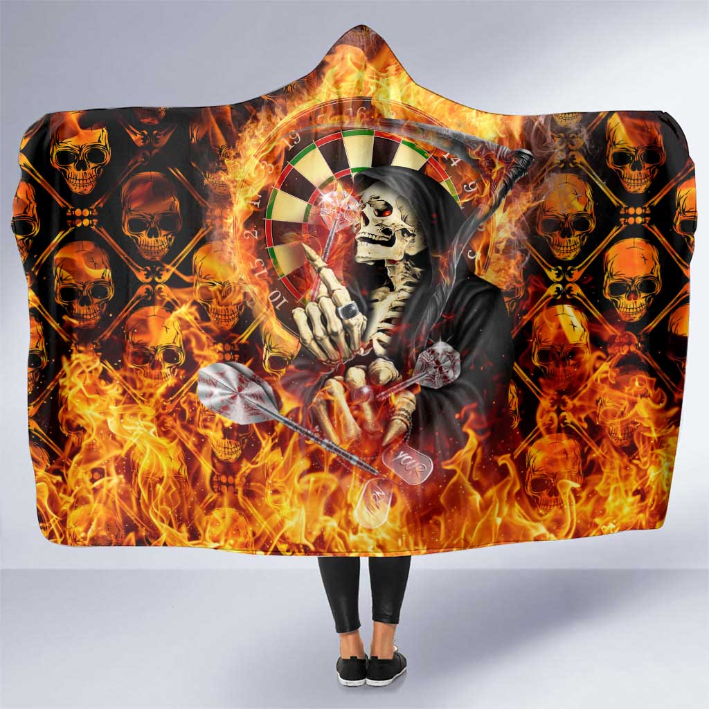 Skull Darts Hooded Blanket Death In Fire
