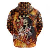 Personalised Skull Darts Hoodie Death In Fire