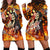Personalised Skull Darts Hoodie Dress Death In Fire