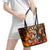 Skull Darts Leather Tote Bag Death In Fire