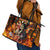 Skull Darts Leather Tote Bag Death In Fire