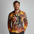 Personalised Skull Darts Long Sleeve Polo Shirt Death In Fire