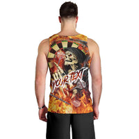 Personalised Skull Darts Men Tank Top Death In Fire