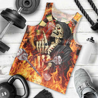 Personalised Skull Darts Men Tank Top Death In Fire