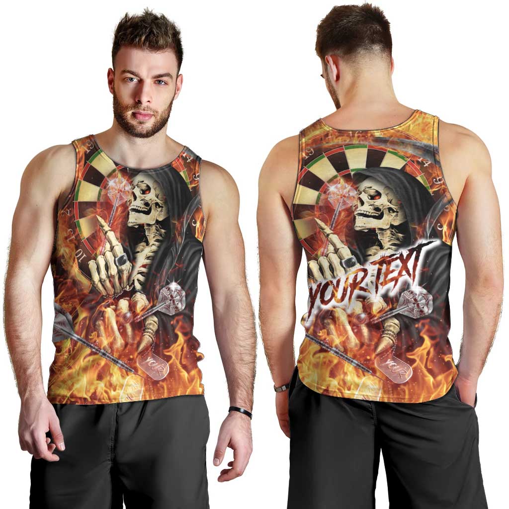 Personalised Skull Darts Men Tank Top Death In Fire