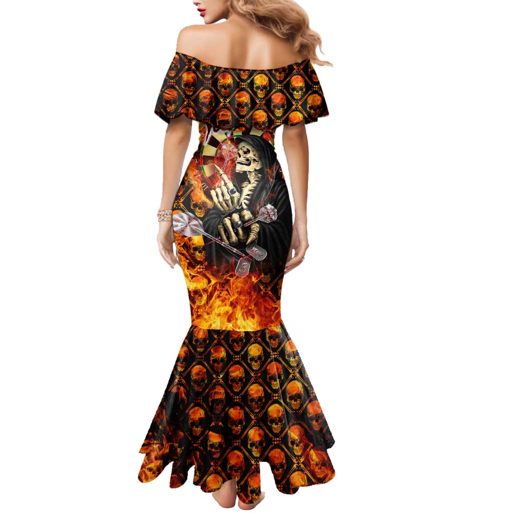 Personalised Skull Darts Mermaid Dress Death In Fire