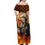 Personalised Skull Darts Off Shoulder Maxi Dress Death In Fire