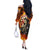 Personalised Skull Darts Off The Shoulder Long Sleeve Dress Death In Fire