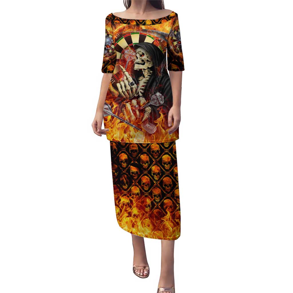 Personalised Skull Darts Puletasi Death In Fire