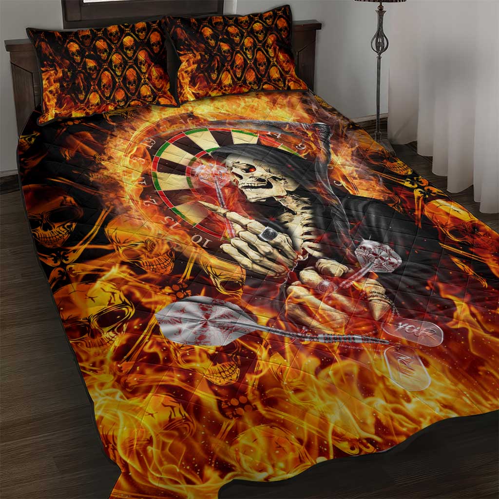 Skull Darts Quilt Bed Set Death In Fire