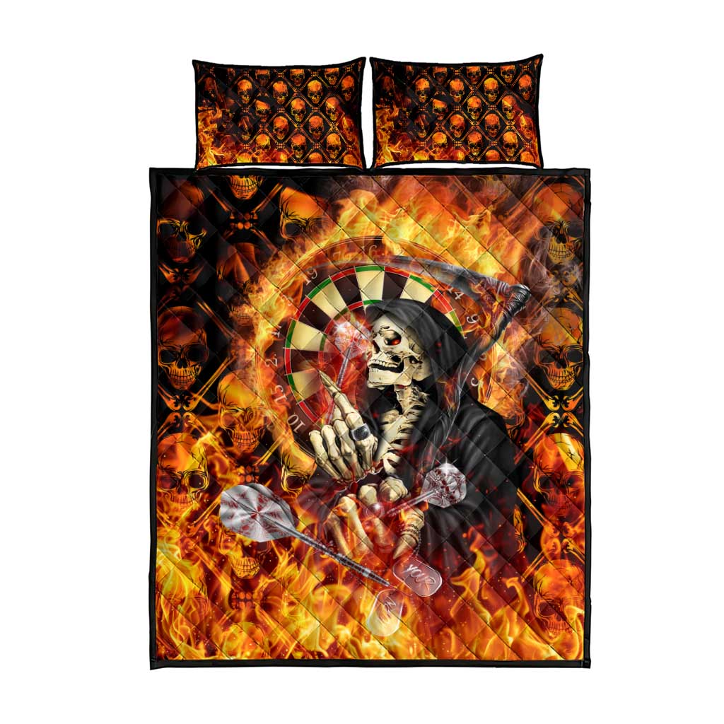 Skull Darts Quilt Bed Set Death In Fire