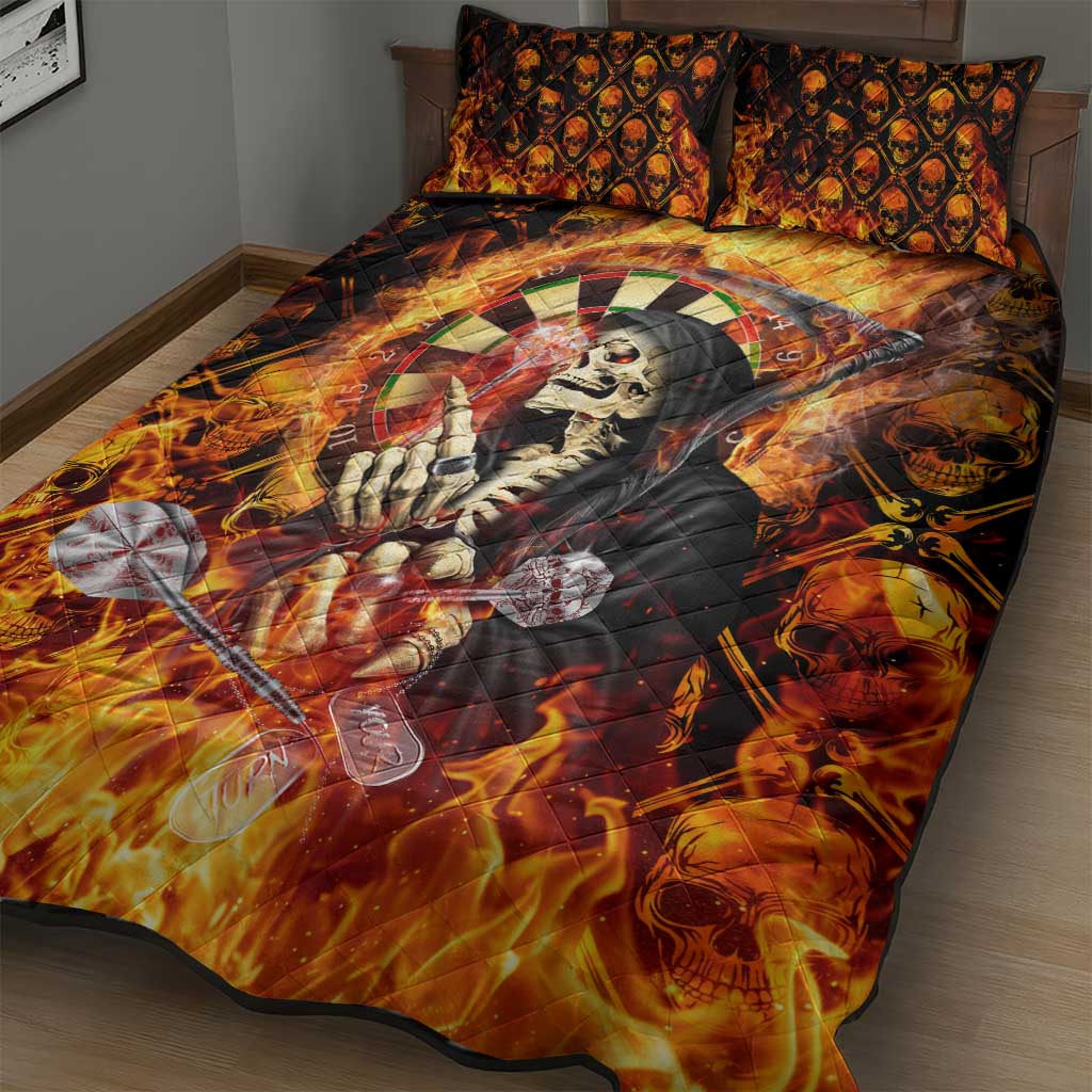 Skull Darts Quilt Bed Set Death In Fire