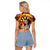 Personalised Skull Darts Raglan Cropped T Shirt Death In Fire