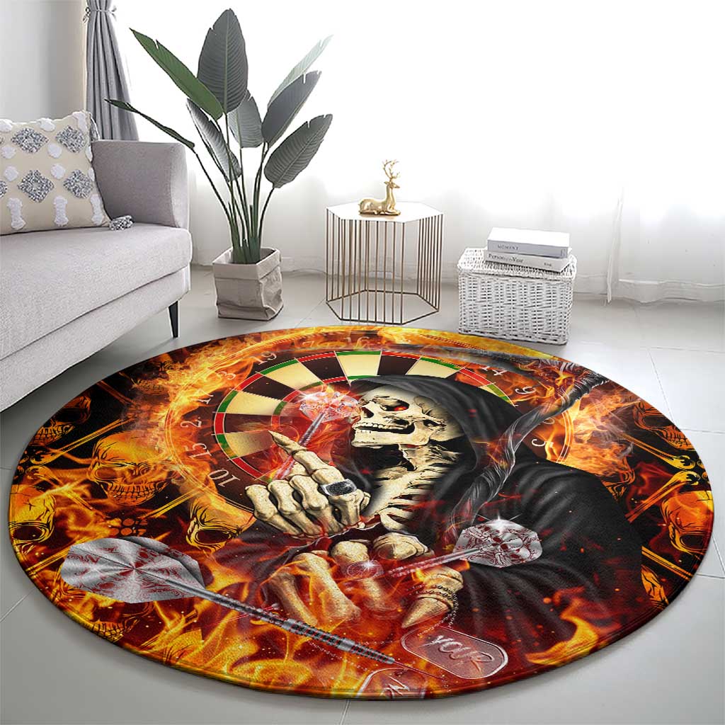 Skull Darts Round Carpet Death In Fire
