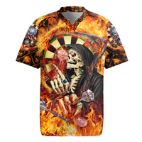 Personalised Skull Darts Rugby Jersey Death In Fire