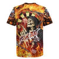 Personalised Skull Darts Rugby Jersey Death In Fire