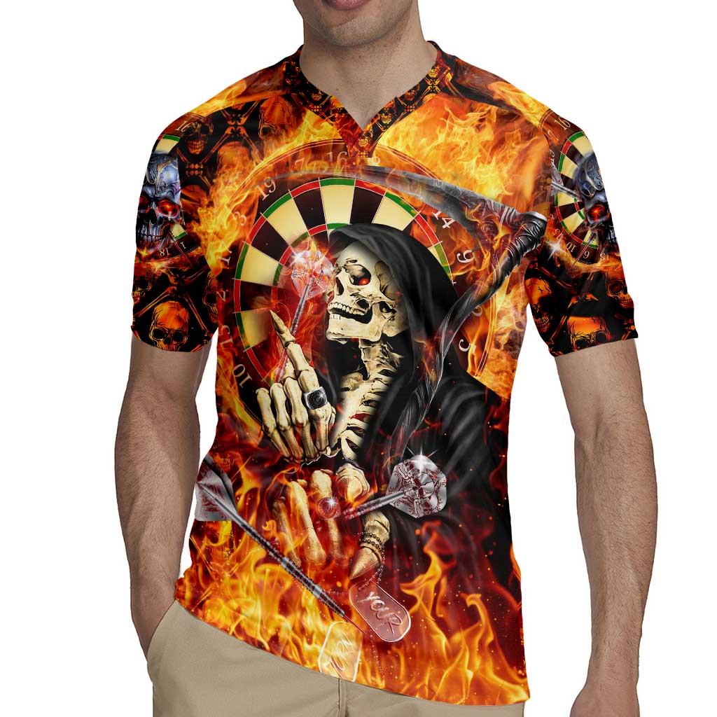Personalised Skull Darts Rugby Jersey Death In Fire
