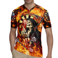 Personalised Skull Darts Rugby Jersey Death In Fire