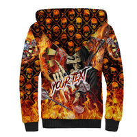 Personalised Skull Darts Sherpa Hoodie Death In Fire