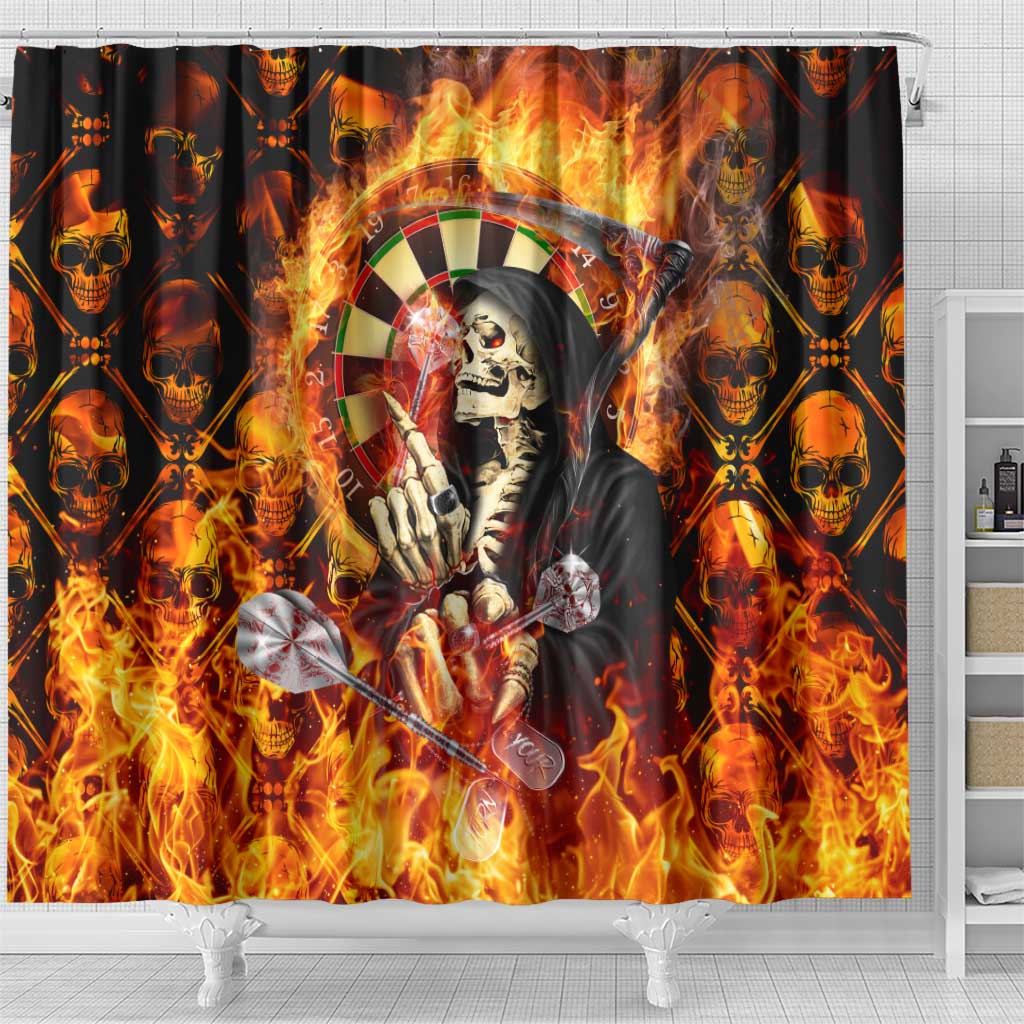 Skull Darts Shower Curtain Death In Fire