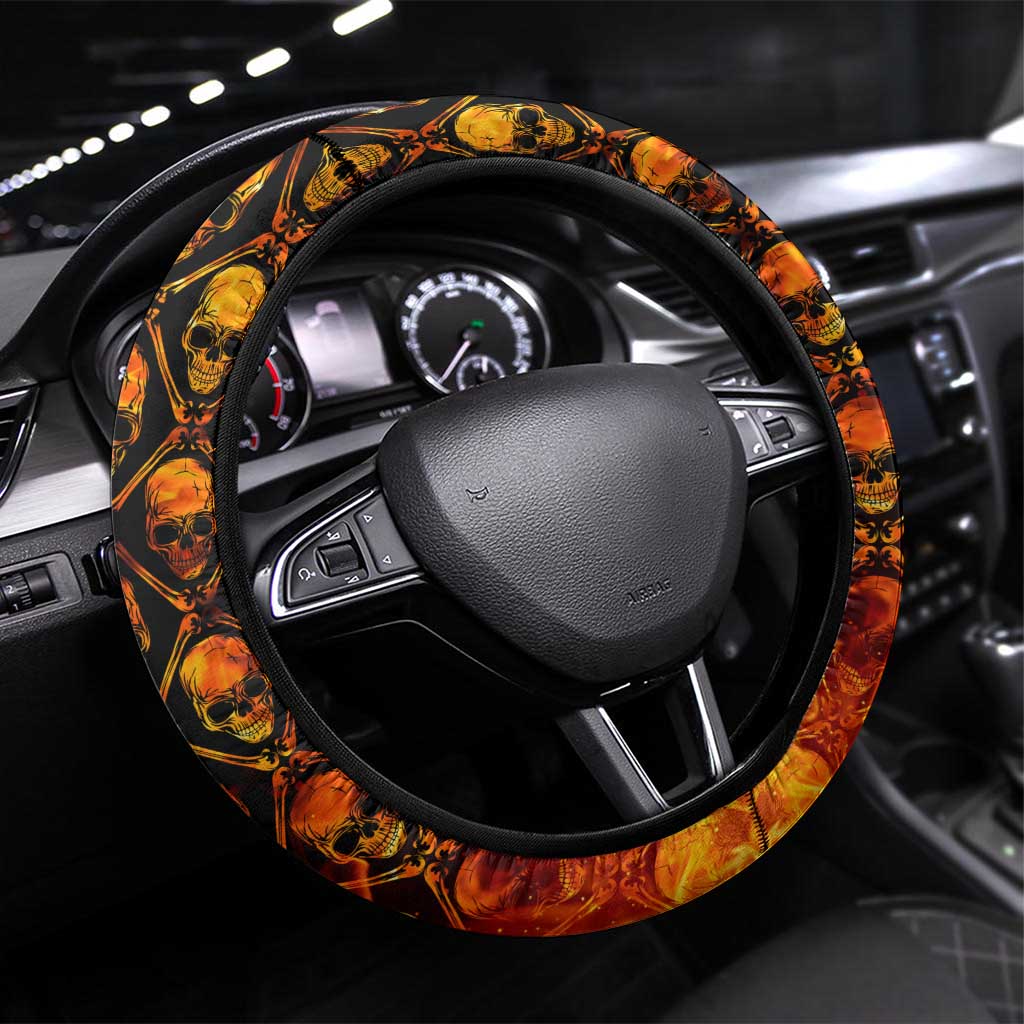 Skull Darts Steering Wheel Cover Death In Fire