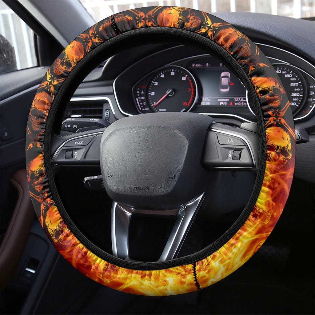 Skull Darts Steering Wheel Cover Death In Fire