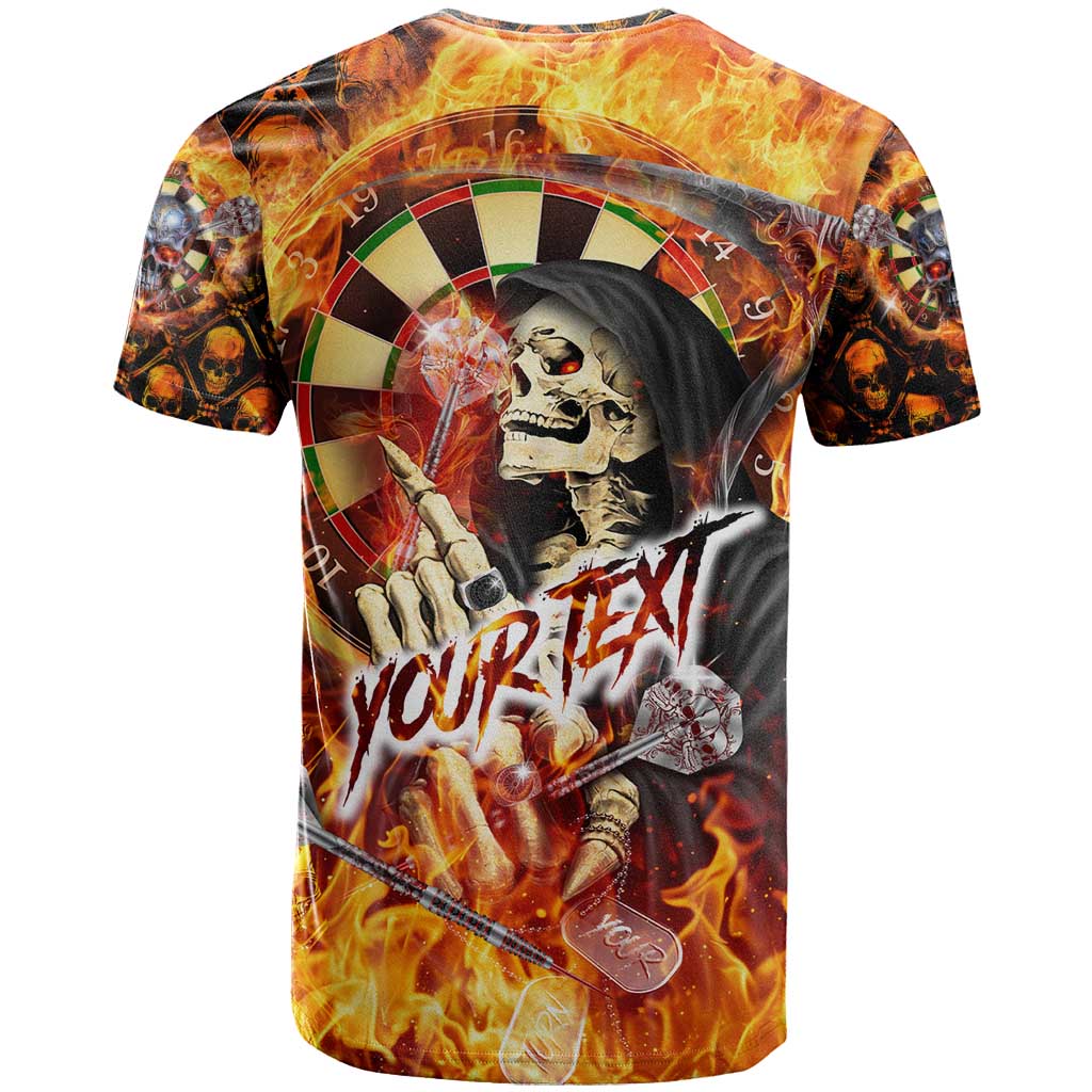 Personalised Skull Darts T Shirt Death In Fire