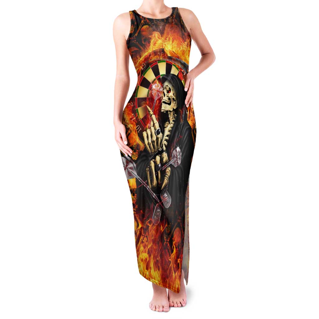 Personalised Skull Darts Tank Maxi Dress Death In Fire