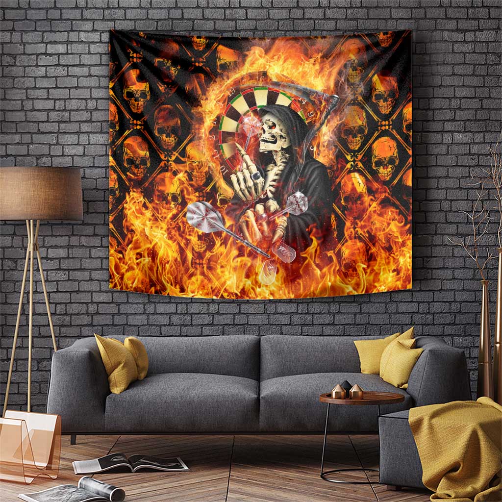 Skull Darts Tapestry Death In Fire
