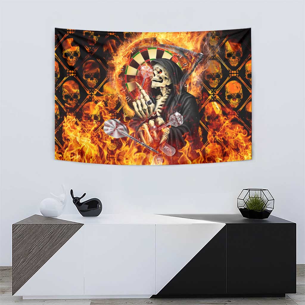 Skull Darts Tapestry Death In Fire