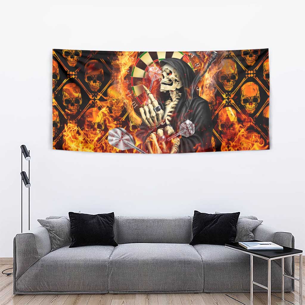 Skull Darts Tapestry Death In Fire