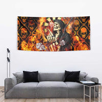 Skull Darts Tapestry Death In Fire